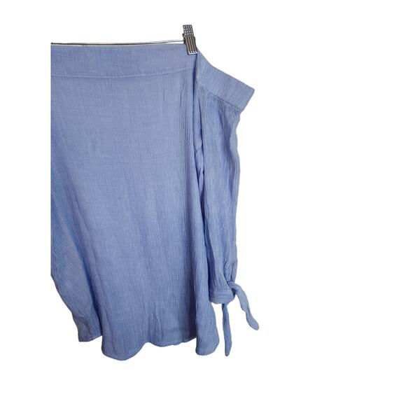 Ann Taylor Off Shoulder Gauzy Blue Tie Sleeve Blouse, XL - Picture 3 of 6